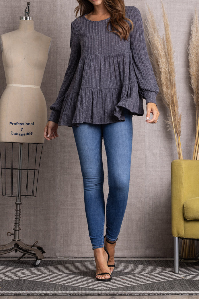 Textured Ruffle-Tiered Flowy Top – Effortless Style with Romantic Movement