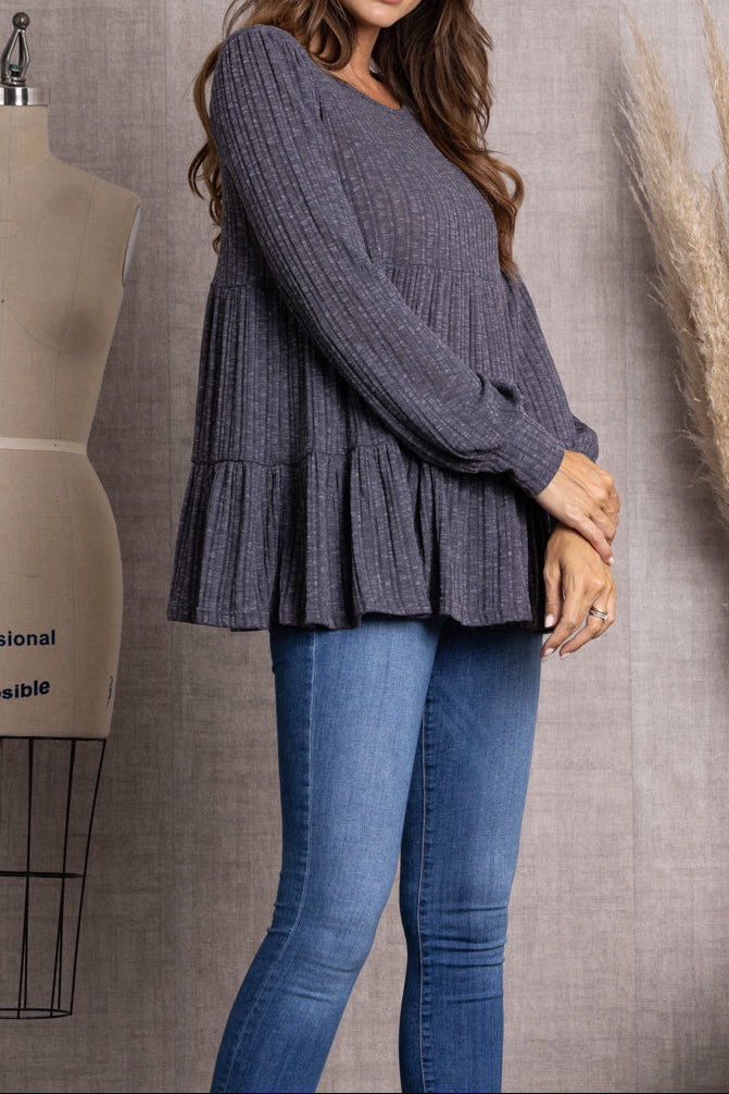 Textured Ruffle-Tiered Flowy Top – Effortless Style with Romantic Movement